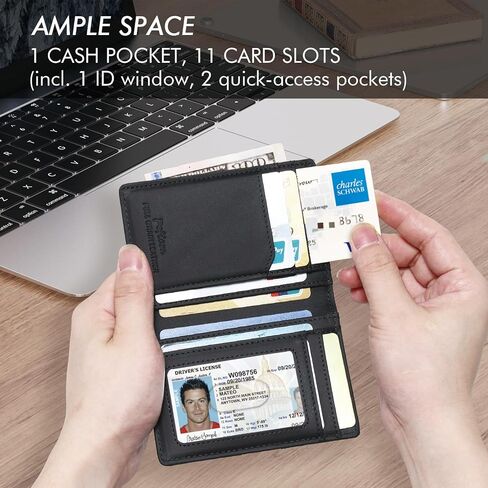 محفظة نحيفة للرجال من الجلد، حجب RFID، محافظ جلدية ثنائية الطي للرجال، محفظة صغيرة صغيرة للرجال، محفظة جيب أمامي رفيعة للرجال، هدية للرجال، محفظة العلم الأمريكي باللون الأسود in Kuwait