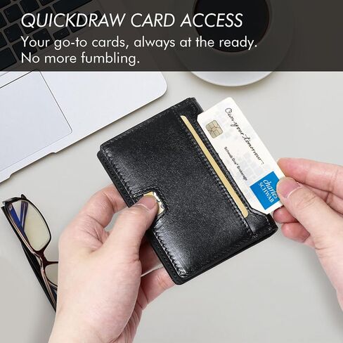 محفظة نحيفة للرجال من الجلد، حجب RFID، محافظ جلدية ثنائية الطي للرجال، محفظة صغيرة صغيرة للرجال، محفظة جيب أمامي رفيعة للرجال، هدية للرجال، محفظة العلم الأمريكي باللون الأسود in Kuwait