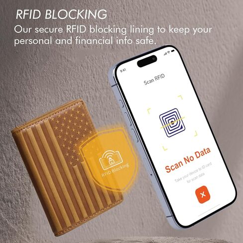محفظة نحيفة للرجال من الجلد، حجب RFID، محافظ جلدية ثنائية الطي للرجال، محفظة صغيرة صغيرة للرجال، محفظة جيب أمامي رفيعة للرجال، هدية للرجال، محفظة العلم الأمريكي باللون الأسود in Saudi Arabia
