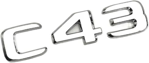 3D ABS كروم أسود C 43 شعار C43 شعار رسائل سيارة جذع شارة صائق صالح لمرسيدس بنز AMG W204 W205 ملصق الملحقات (الكروم) in Saudi Arabia