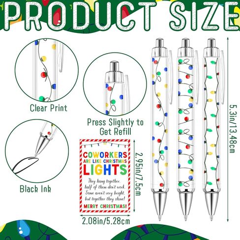 72 Pcs Christmas Gift for Coworker Bulk Christmas Bulbs Sticky Notes Bright Ballpoint Pen Motivational Cards with Organza Bag Appreciation Gifts for Employee Staff Team Teacher in Saudi Arabia