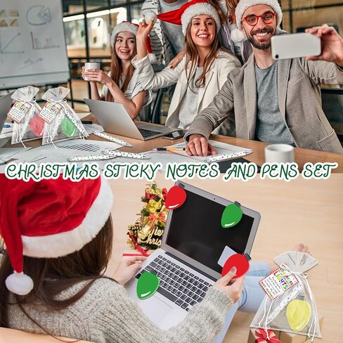 72 Pcs Christmas Gift for Coworker Bulk Christmas Bulbs Sticky Notes Bright Ballpoint Pen Motivational Cards with Organza Bag Appreciation Gifts for Employee Staff Team Teacher in Saudi Arabia