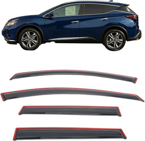 IKON MOTORSPORTS in Channel Window Visors Compatible with 2015-2024 Nissan Murano, Slim Style Acrylic Smoke Rain Guards, Side Window Wind Deflectors 4PCS in Saudi Arabia