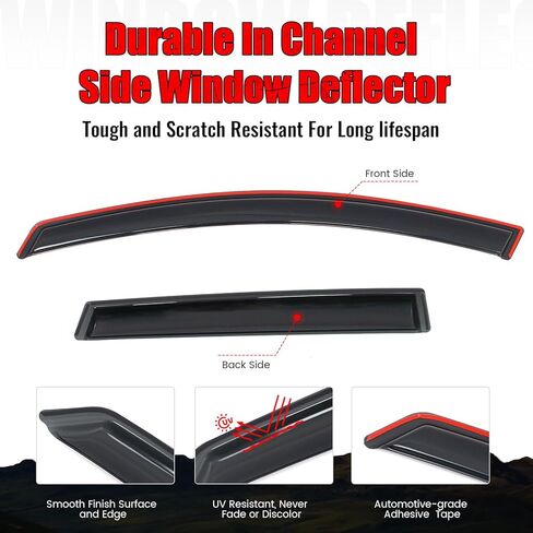 IKON MOTORSPORTS in Channel Window Visors Compatible with 2015-2024 Nissan Murano, Slim Style Acrylic Smoke Rain Guards, Side Window Wind Deflectors 4PCS in Saudi Arabia