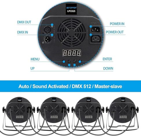 بيتوبر مصابيح مسرحية وامضة باضاءة LED 54×3 واط باضاءة RGB وDMX512/مصابيح دي جيه تعمل بالصوت لحفلات الزفاف والنوادي والحفلات الموسيقية (قطعتان) [فئة الطاقة A+++] in Kuwait