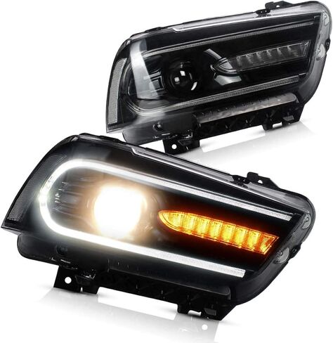 مصابيح أمامية LED من VLAND متوافقة مع دودج تشارجر 2011-2014 (لا تشمل المصابيح وجوانب السائق والراكب) in Saudi Arabia
