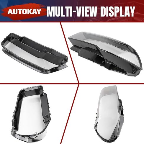 AUTOKAY جديد اليسار اليمين الجبهة عدسة المصباح الأمامي غطاء المصابيح الأمامية يناسب BMW X3 E83 2004-2010 in Saudi Arabia