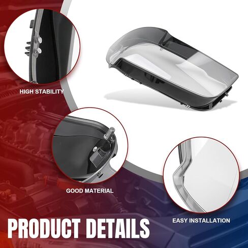 AUTOKAY جديد اليسار اليمين الجبهة عدسة المصباح الأمامي غطاء المصابيح الأمامية يناسب BMW X3 E83 2004-2010 in Saudi Arabia