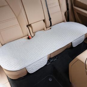 غطاء مقعد السيارة الخلفي من الكتان، غطاء مقعد خلفي مضاد للانزلاق مع جيوب تخزين للسيارات، واقي المقعد الخلفي من الكتان المسامي، وسادة وسادة المقعد السفلي التلقائي لمعظم المركبات (أسود) in Kuwait