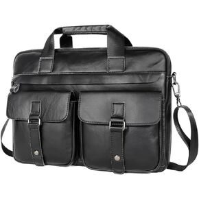 Vintage Genuine Leather 14'' Laptop Executive Office Men Briefcase Portfolio Business Bag in Saudi Arabia
