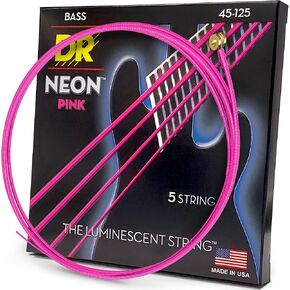 DR Strings HI-DEF NEON-White Silver Nickel Plated 4 Bass Guitar Strings, 45-105, Round Core (NWB-45) in Kuwait