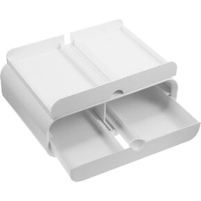Computer Monitor Stand Riser with Storage Drawer and Desktop Organizer for Office Desk, White Sealed Drawer Laptop Riser for Elevated Screen Viewing and Workspace Storage in Saudi Arabia