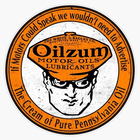 Magnet Oilzum Oil Motor Vintage Sign Magnetic Vinyl Decal Reusable 5" in Saudi Arabia