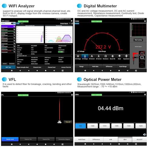 جهاز اختبار كاميرا IP 8K، جهاز اختبار CCTV الكل في واحد من WANLUTECH بشاشة لمس 7 بوصة TVI CVI AHD SDI CVBS جهاز اختبار الكاميرا DMM OPM VFL TDR أدوات شبكة اختبار واي فاي PoE HDMI VGA (IPC-9800CLMOVTADHS Pro) in Kuwait