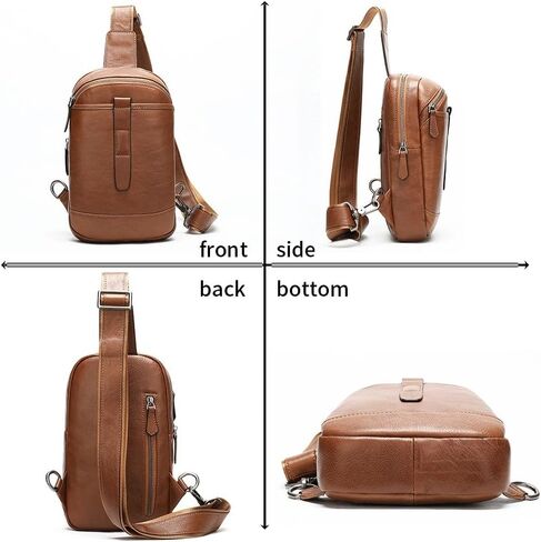 Vintage Crossbody Bag Large Capacity Multi-functional Chest For Men in Saudi Arabia