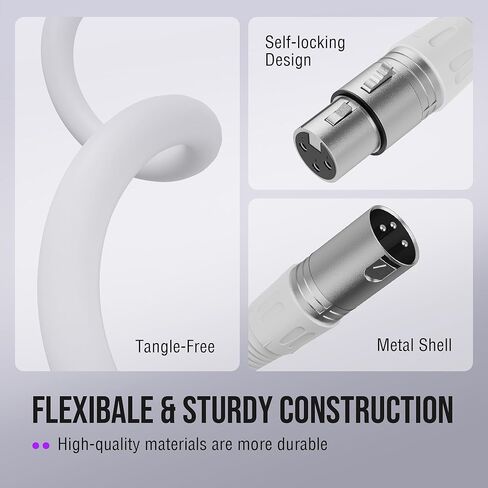 كابل FIFINE XLR، كابل بطول 10 أقدام مع 3 دبابيس متوازنة، سلك صوت ميكروفون XLR ذكر إلى أنثى، كابل مكبر صوت XLR، سلك ميكروفون، متوافق مع ميكروفون XLR لتسجيل بث البودكاست، أسود-L9 in Kuwait