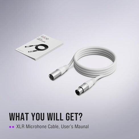 كابل FIFINE XLR، كابل بطول 10 أقدام مع 3 دبابيس متوازنة، سلك صوت ميكروفون XLR ذكر إلى أنثى، كابل مكبر صوت XLR، سلك ميكروفون، متوافق مع ميكروفون XLR لتسجيل بث البودكاست، أسود-L9 in Kuwait