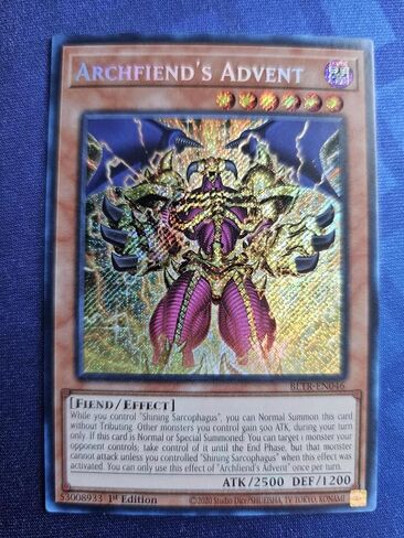 Archfiend's Advent - BLTR-EN046 - Secret Rare - 1st Edition in Saudi Arabia