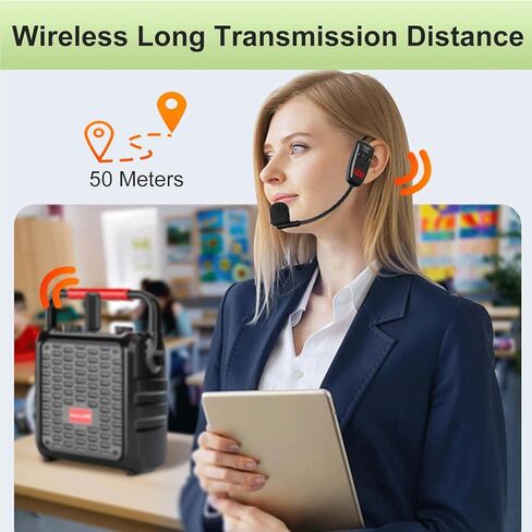 XIAOKOA Wireless Microphone Headset,UHF Dual Headset Microphone System,165FT Range Transmission for Voice Amplifier,PA System,Fitness.Church,Yoga Class in Saudi Arabia