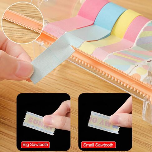 Cute Masking Sticker Dispenser Transparent Visible Desktop Sticker Organizer Tape Dispenser Plastic Tape Tool, Yellow in Saudi Arabia