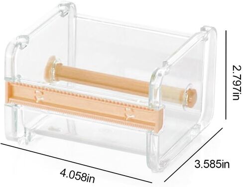 Cute Masking Sticker Dispenser Transparent Visible Desktop Sticker Organizer Tape Dispenser Plastic Tape Tool, Yellow in Saudi Arabia