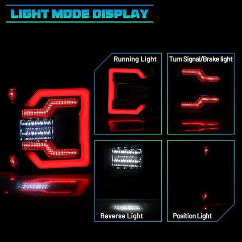 أضواء WolfX الخلفية LED متسلسلة لسيارة Jeep Wrangler JL 2018-2025 (بما في ذلك 2021-2025 Jeep Wrangler 4XE Plugin) مجموعة استبدال مصباح الفرامل الخلفية LED مع إشارة دوران متسلسلة، دخان in Kuwait