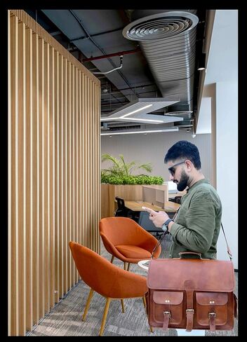 THE M&G BAGS Leather Messenger Bag 18 Inch for Office Laptop Vintage Goat Leather Crossbody Bag with Side Zip Adjustable Strap Black Polyester Handmade Satchel for Men & Women in Saudi Arabia