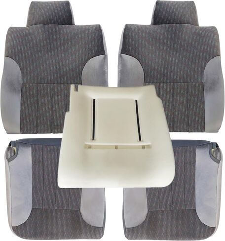 NLQR Driver and Passenger Side Bottom & Back Replacement Cloth Seat Covers & Driver Seat Foam Cushion Compatible with Dodge Ram 1500 2500 3500 1994-1997#D5 or C3 Medium Quartz Gray in Saudi Arabia