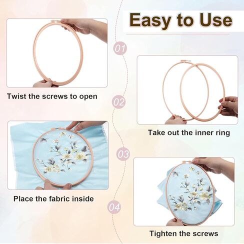 PATIKIL 5 Pieces 2.8" x 3" Square Embroidery Hoops, Adjustable Cross Stitch Hoops Ring ABS Plastic Embroidery Frame Punch Needle Hoop for Sewing, Needlework, DIY Craft, Dark Blue in Saudi Arabia