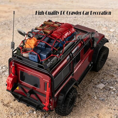 جزء ترقيات تزيين السيارة الزاحفة RC لـ 1/10 Trx4 Trx6 SCX10 Gen 7/Gen 8، صندوق الصيد، شبكة الأمتعة، حجم أسطوانة الزيت، لوحة الاسترداد، حقيبة الوعاء، مجموعة صندوق الخشب، حقيبة النوم، خيمة، حقيبة تخزين، هوائيات، برتقالي in Saudi Arabia