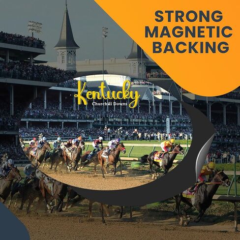 Magnet Me Up Kentucky Churchill Downs Racing Complex Oval Magnet Decal, 4x6 Inch, Heavy Duty Automotive Magnet for Car, Truck or SUV, for Horse Racing Enthusiasts, Made in USA in Saudi Arabia
