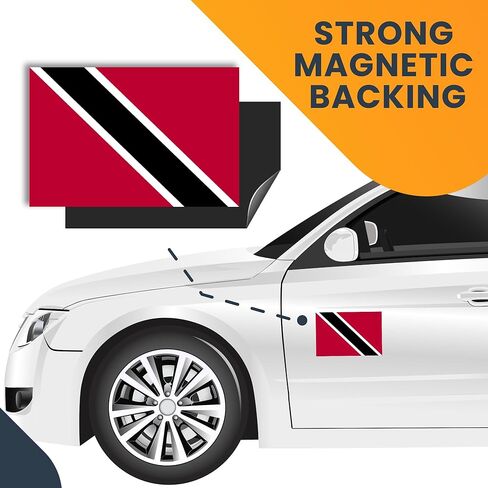 Magnet Me Up Trinidad and Tobago Trinidadian and Tobagonian Flag Car Magnet Decal, 4x6 Inches, Heavy Duty Automotive Magnet for Car, Truck SUV in Saudi Arabia