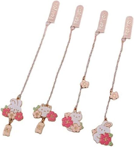 Pendant Bookmark Stationery Supply Romantic Book Clips Paper Clips Alloy Chain Marker of Page Rabbit(D) in Saudi Arabia