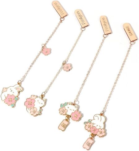 Pendant Bookmark Stationery Supply Romantic Book Clips Paper Clips Alloy Chain Marker of Page Rabbit(D) in Saudi Arabia