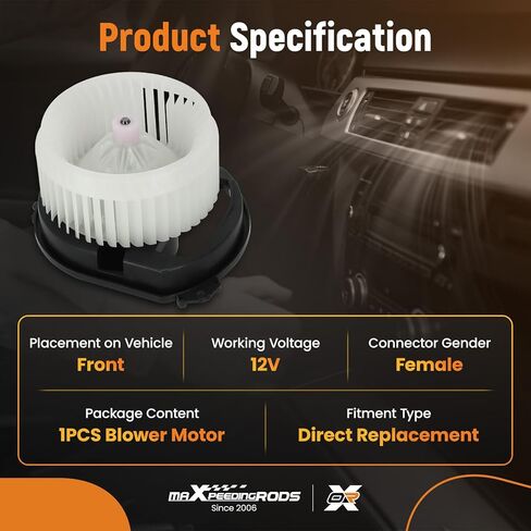 مجموعة محرك منفاخ سخان HVAC من maxpeedingrods متوافقة مع Jeep Cherokee 2014-2023، Chrysler 200 2015-2017، استبدال # 700293، 68223053AC in Kuwait