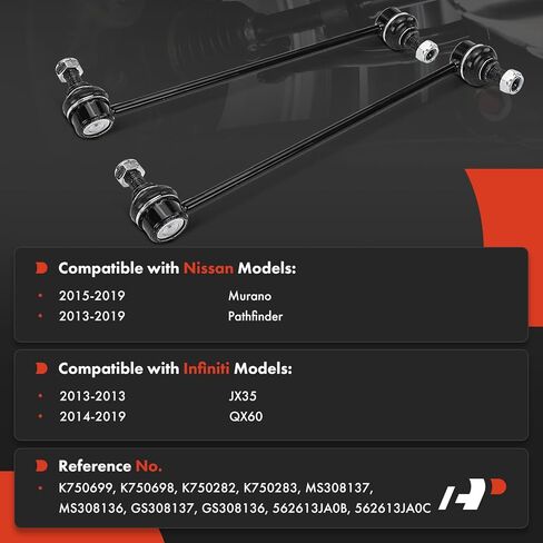 مجموعة A-Premium مكونة من 4 قطع، مجموعة وصلات قضيب التثبيت الأمامية والخلفية، متوافقة مع Nissan Murano 2015-2019، Pathfinder 2013-2019 & Infiniti QX60 2014-2019، JX35 2013 in Saudi Arabia