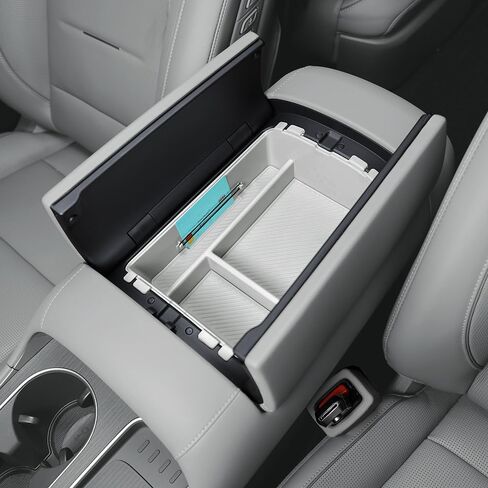 Cnaurda ABS Armrest Upper Level Storage Box, Upper Level Armrest Box, Central Console Box, Car Interior Storage Compatible with Hyundai Palisade LX3 2026（7-Seater Exclusive） Accessories (White) in Saudi Arabia