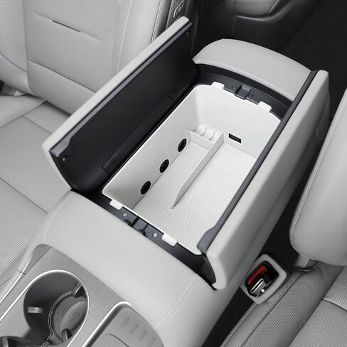 Cnaurda ABS Armrest Lower Layer Storage Box, Lower Layer Armrest Box, Central Console Box, Car Interior Storage Compatible with Hyundai Palisade LX3 2026（7-Seater Exclusive） Accessories (Brown) in Saudi Arabia