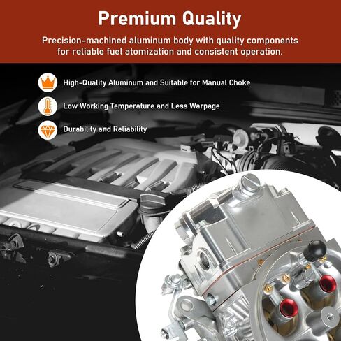 مكربن ​​BR-67201 850CFM ذو 4 أسطوانات - 4150 مضخة ثانوية ميكانيكية مزدوجة لسلسلة سباق Holley Quick Fuel Brawler Race - تجويف مربع بدون خنق أداء مزدوج للمدخل in Saudi Arabia
