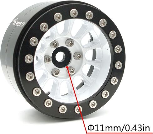 1.9 إطارات عجلات Beadlock - 152 جم طبق عميق شديد التحمل بعرض 32 مم لـ RC 1/10 Crawler TRX4 SCX10 Gen8 ترقيات SCX10 ملحقات ترقيات السيارة بجهاز التحكم عن بعد (أبيض وأسود) in Kuwait