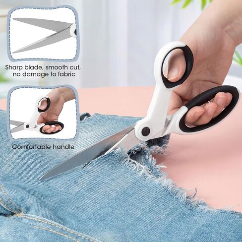 Lanties 8 Piece Sewing Scissors Bundle for Sewing Crafts, 3/5/7 mm Pinking Shears with Fabric Scissor, Embroidery Scissors, Thread Snips Tape Measure for Leather, Dressmaking, Fabric, Craft Paper in Saudi Arabia