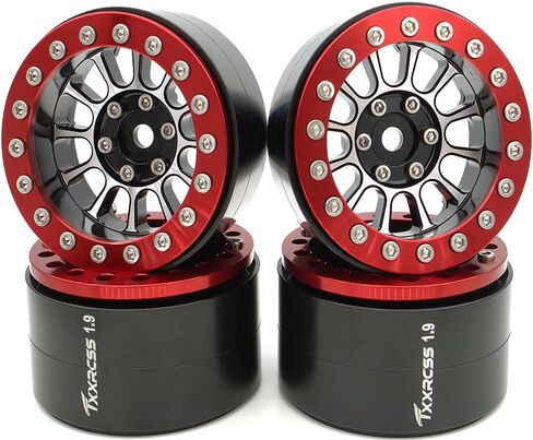 1.9 إطارات عجلات Beadlock - 152 جم طبق عميق شديد التحمل بعرض 32 مم لـ RC 1/10 Crawler TRX4 SCX10 Gen8 ترقيات SCX10 ملحقات ترقيات السيارة بجهاز التحكم عن بعد (أبيض وأسود) in Kuwait