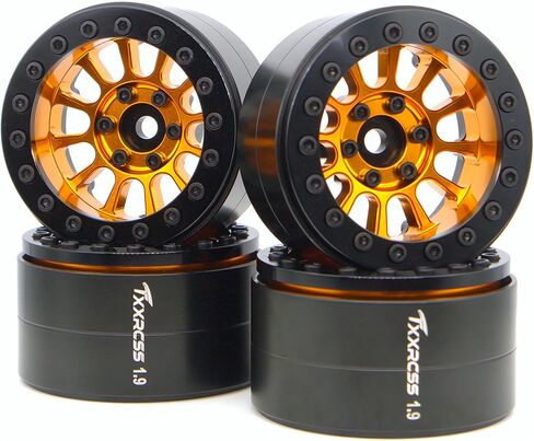 1.9 إطارات عجلات Beadlock - 152 جم طبق عميق شديد التحمل بعرض 32 مم لـ RC 1/10 Crawler TRX4 SCX10 Gen8 ترقيات SCX10 ملحقات ترقيات السيارة بجهاز التحكم عن بعد (أبيض وأسود) in Kuwait