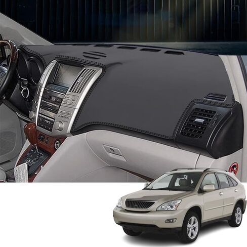 ملحقات داخلية مخصصة لسيارة Lexus RX300 RX330 RX350 2004 2005 2006 2007 2008 2009 غطاء وحدة التحكم المركزية الجلدية غطاء لوحة القيادة غطاء لوحة القيادة بدون HUD (أسود) in Kuwait