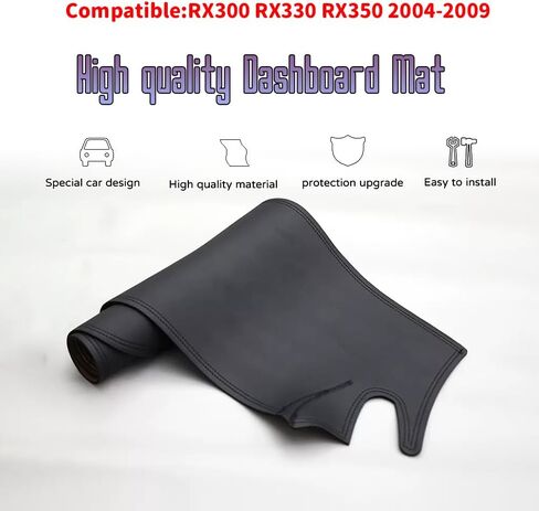 ملحقات داخلية مخصصة لسيارة Lexus RX300 RX330 RX350 2004 2005 2006 2007 2008 2009 غطاء وحدة التحكم المركزية الجلدية غطاء لوحة القيادة غطاء لوحة القيادة بدون HUD (أسود) in Kuwait