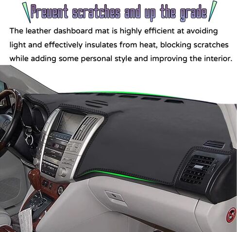 ملحقات داخلية مخصصة لسيارة Lexus RX300 RX330 RX350 2004 2005 2006 2007 2008 2009 غطاء وحدة التحكم المركزية الجلدية غطاء لوحة القيادة غطاء لوحة القيادة بدون HUD (أسود) in Kuwait