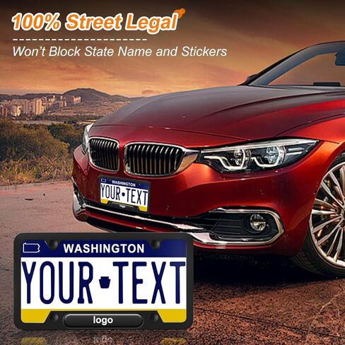إطارات لوحة الترخيص لسيارة BMW M، 2 حامل دعامة لوحة ترخيص السيارة، سبائك الألومنيوم الأسود مقاومة للطقس، مع مجموعة غطاء أغطية لولبية in Saudi Arabia