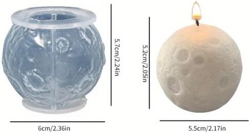 DIY Candle Mould 3D Earth Design Light Silicone Mold Round Irregular Desktop Planet Night Light Decor Epoxy Resin Making Mold (Moon) in Saudi Arabia
