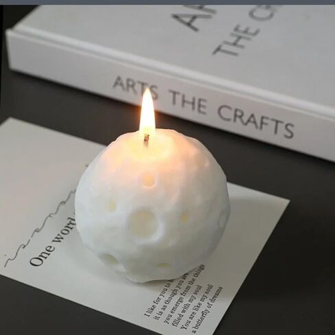 DIY Candle Mould 3D Earth Design Light Silicone Mold Round Irregular Desktop Planet Night Light Decor Epoxy Resin Making Mold (Moon) in Saudi Arabia