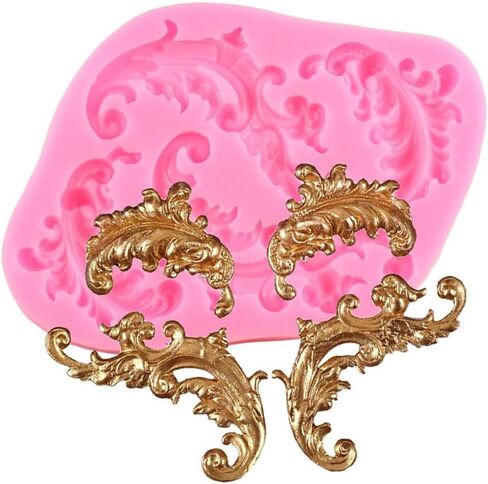 1pc European Leaf Scroll Relief Border Silicone Mold DIY Decorating Tools Mould in Saudi Arabia